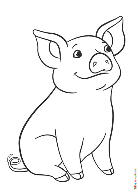 dessin de cochon|dessin animal cochon à imprimer.